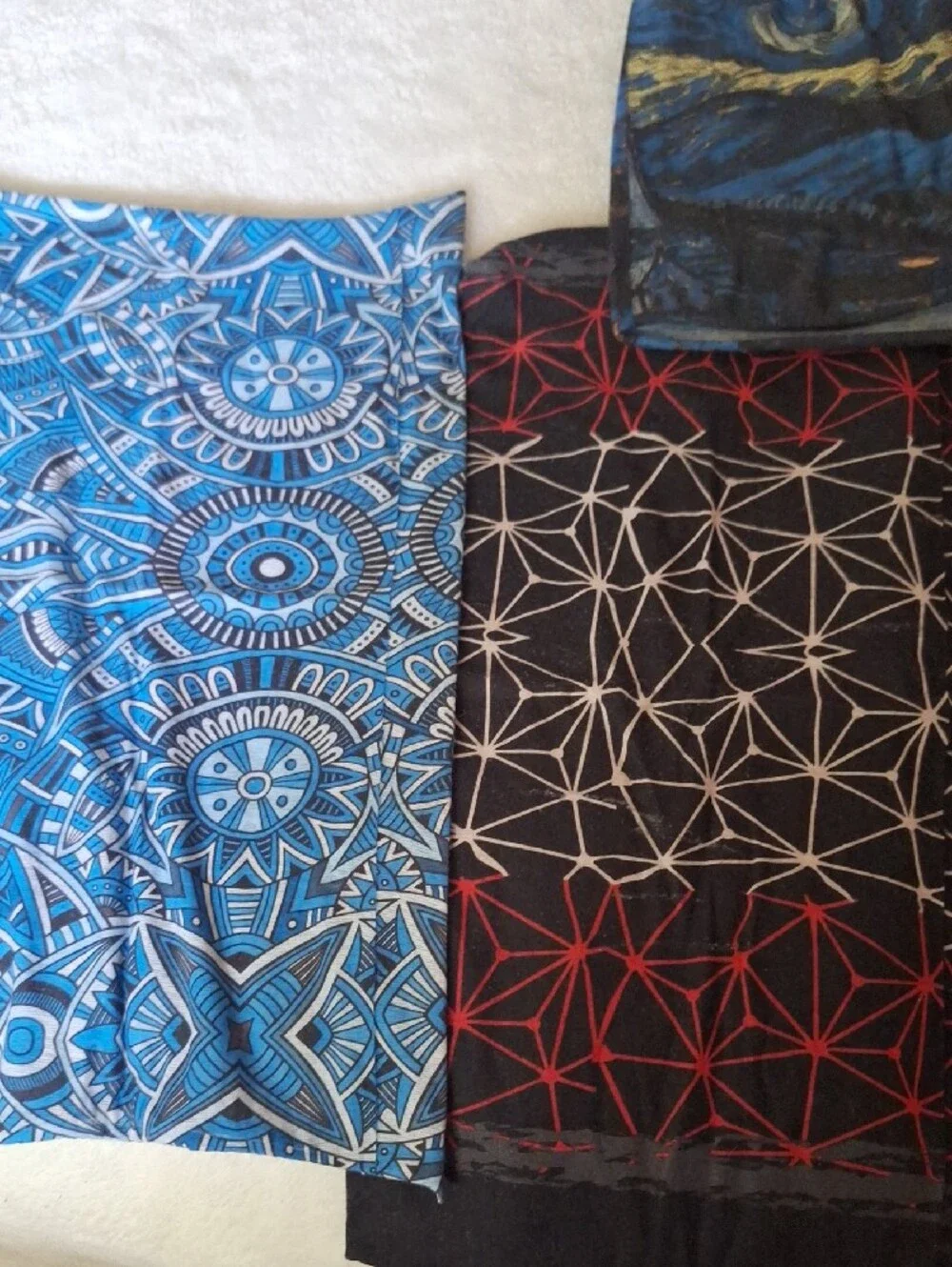 Kids Multi-Pattern Neck Gaiter Scarf - Blue Tie-Dye & Multicolor Designs